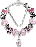 A'la Pandora style bracelet - pink crown-1 - 18cm - Bracelet