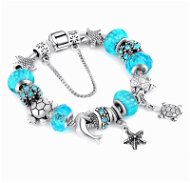 Bracelet in A´la Pandora style - Sky Blue dolphin-1 - 18cm - Bracelet