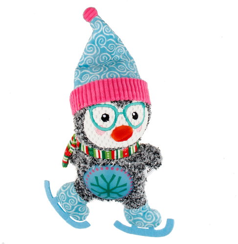 MISOKO & CO Plush Christmas squeaky penguin on skis 29 × 19 × 10 cm - Dog Toy - Main image