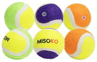 MISOKO & CO Tennis balls, with sound, 6 pcs, 4,5 cm, purple/orange/green/yellow - Dog Toy