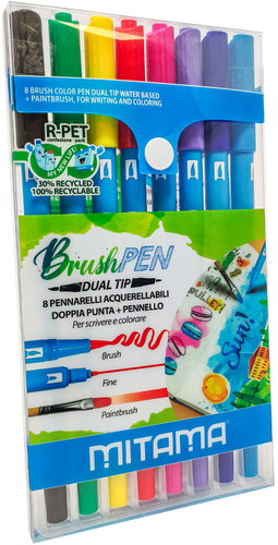 MITAMA double-sided, brush, 8 pcs - Felt Tip Pens - Main image