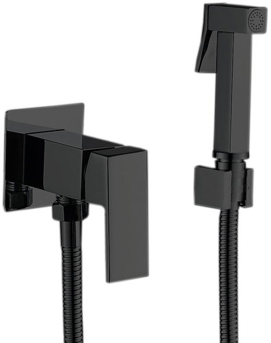 MIXXUS Bidet Mixer Tap with Bidet Shower Premium Kubus 002 (Inner) Black - Bidet Set - Main image
