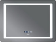 MIXXUS Mirror with LED Lighting, Anti-Fog Function and Clock, MR03-90x70 Style - Mirror