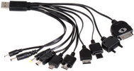 QCP USB černá, 10 koncovek - Nabíjačka
