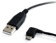 OEM USB 2.0 A (M) -&gt; mikro USB B (M), 0,5 m, 90 ° szögben balra - Adatkábel