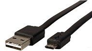 ROLINE USB 2.0 obojstranný USB A(M) - obojstranný micro USB B(M), plochý, čierny, 1m - Dátový kábel