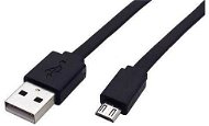 ROLINE USB 2.0 - USB A(M) -> micro USB B(M), 1m, flach, schwarz - Datenkabel