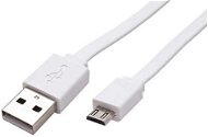 ROLINE USB 2.0 - USB A (M) -micro  USB B (M), 1m, flat, white - Data Cable