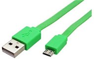 ROLINE USB 2.0 - USB A (M) -micro USB B (M), 1m, flat, green - Data Cable
