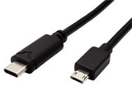 Roline kábel USB 2.0 microUSB B(M) - USB C(M), 3m, fekete - Adatkábel