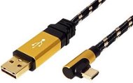 Roline GOLD USB 2.0-Kabel, doppelseitiges USB A (M) - USB C (M) abgewinkelt (90 °), 0,8 m - Datenkabel