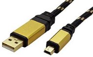 USB Kabel ROLINE gold USB 2.0 USB A(M) -> mini USB mini 5pin B (M), 3 m - schwarz/gold - Datenkabel