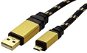 ROLINE Gold USB 2.0 USB A(M) -> micro USB B(M), 0.8m-čierno-zlatý - Dátový kábel
