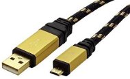 ROLINE Gold USB 2.0 USB A(M) -> micro USB B(M), 1.8m - fekete/arany - Adatkábel