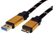 Roline GOLD, USB-Kabel, USB 3.0 Superspeed A(M) --> Micro-USB-3.0 B(M), 0,8 m, schwarz / gold - Datenkabel