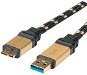 Data Cable ROLINE Gold USB 3.0 SuperSpeed USB 3.0 A (M) -> micro USB 3.0 B (M), 1.8m - black/gold - Datový kabel