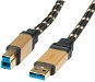ROLINE Gold USB 3.0 SuperSpeed USB 3.0 A(M) -> USB 3.0 B(M), 0.8m - schwarz/gold - Datenkabel