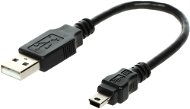 Dátový kábel OEM USB A-MINI 5-pin čierny, 0,15m - Datový kabel
