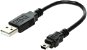 OEM USB A-MINI 5-pin čierny, 0,15m - Dátový kábel