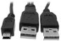 Dátový kábel OEM 2x USB A -> MINI 5-pin, Y napájací, 0,6 m - Datový kabel