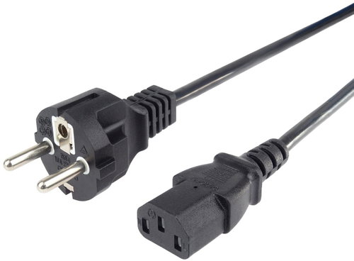 PremiumCord 230V Power Cable for PC 1m, Straight Plug - Power Cable - Main image