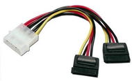 Datenkabel ROLINE Internes Y-Power Cable, 4-Pin HDD to 2x SATA, 0,12 m - Datový kabel