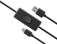 AKASA USB C tápkábel kapcsolóval / AK-CBUB57-15BK - Adatkábel