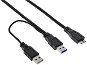 OEM USB SuperSpeed 5Gbps Y-Kabel 2x USB 3.0 A(M) - microUSB 3.0 B(M), 1m, schwarz - Datenkabel