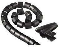 Hama Spiral Tube Cable Wrap 2.5m black - Cable Organiser