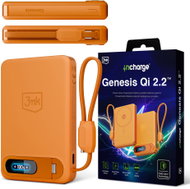 3MK Incharge Genesis Qi2, 10,000mAh, 25W MagSafe + USB-C PD 45W, integrated cable, orange - Power Bank