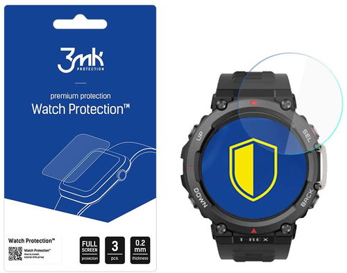 3MK hybridní sklo Watch Protection FlexibleGlass pro Amazfit T-Rex 2 - Glass Screen Protector - Main image