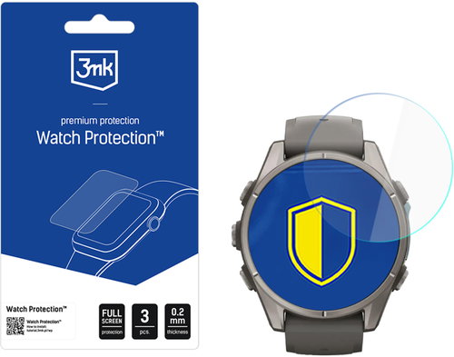 3mk hybridní sklo Watch Protection FlexibleGlass pro Garmin Fenix 9 43mm - Glass Screen Protector - Main image