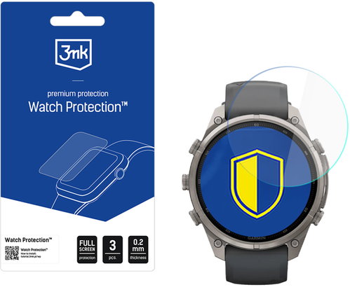 3mk Watch Protection FlexibleGlass hybrid glass for Garmin Fenix 9 Pro 47mm - Glass Screen Protector - Main image