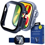 3mk Satin Armor WatchCase+ s tvrzeným sklem na Apple Watch (Ultra gen 1/2/3) 49mm černý - Protective Watch Cover