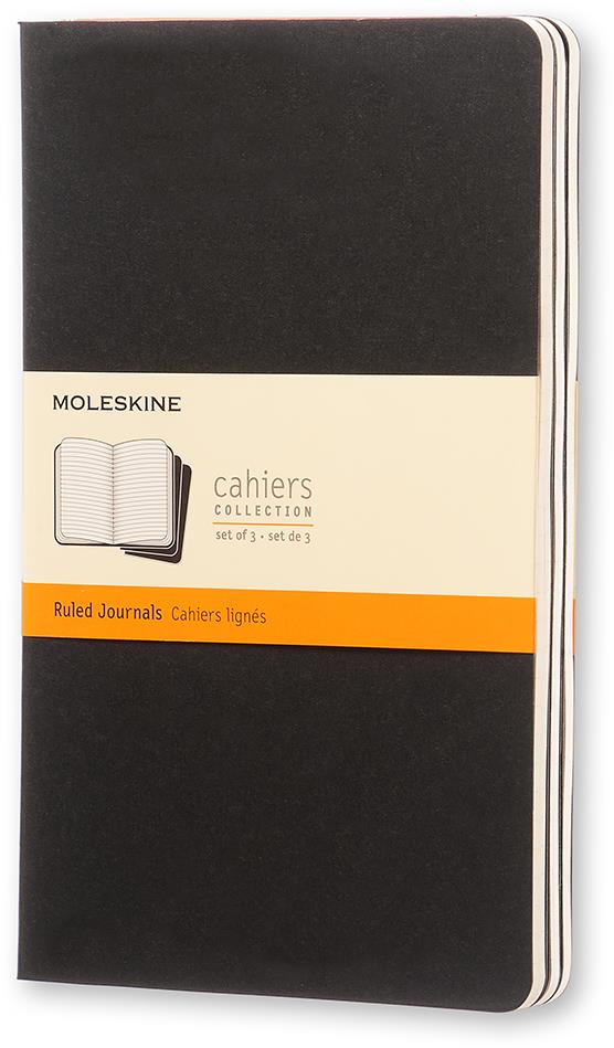 MOLESKINE Cahier L, fekete - 3 darabos kiszerelésben