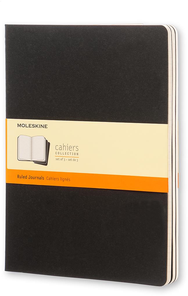 MOLESKINE Cahier XL, fekete - 3 darabos kiszerelésben