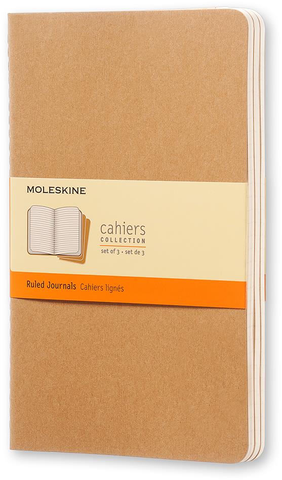 MOLESKINE Cahier L, barna - 3 darabos kiszerelésben