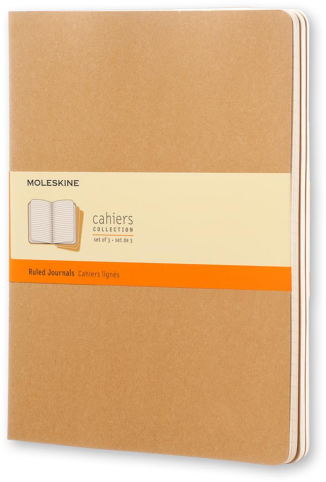 MOLESKINE Cahier XL, barna - három darab