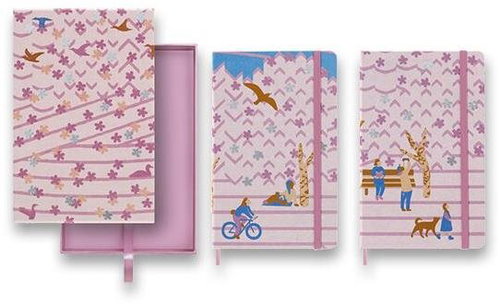 MOLESKINE Sakura Bicycle + Bench L, tvrdé desky, linkovaný + čistý - Zápisník - Main image