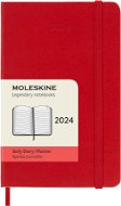 Moleskine 2024 S, tvrdé desky, červený D - Diář
