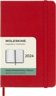 Moleskine 2024 S, kemény fedeles, piros - Határidőnapló