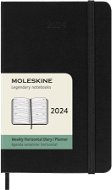 Moleskine 2024 S horizontális, kemény fedeles, fekete - Határidőnapló