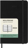 Moleskine 2024 S vertikális, kemény fedeles, fekete - Határidőnapló