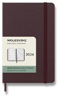 Moleskine 2024 S, tvrdé desky, vínový - Týdenní diář