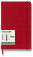 MOLESKINE 2024-2025 L, tvrdé desky, červený - Határidőnapló