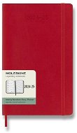 MOLESKINE 2024-2025 L, puha fedeles, piros - Határidőnapló