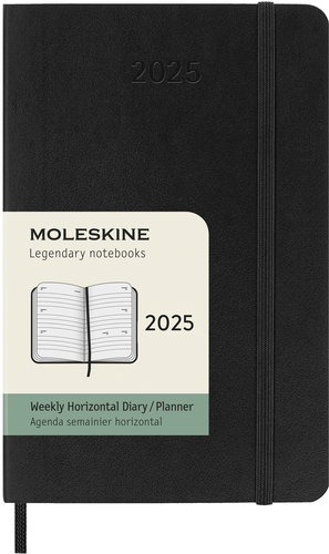 MOLESKINE 2025 S horizontal weekly, soft plates, black - Planner - Main image