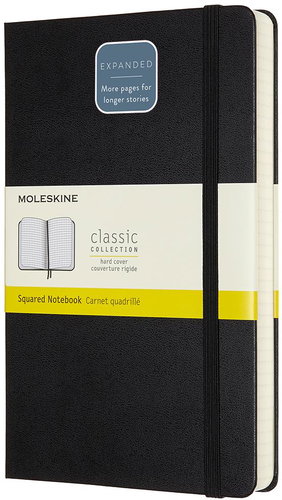 MOLESKINE L expanded, hardboard, square, black - Journal - Main image