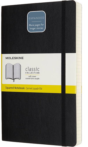 MOLESKINE L expanded, weicher Einband, kariert, schwarz - Notizbuch - Hauptbild