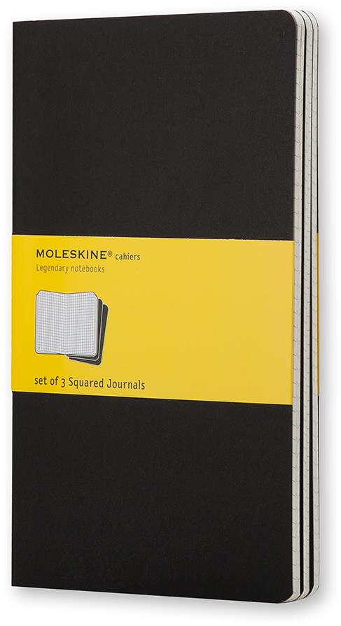 MOLESKINE S, kockás, fekete - 3 db